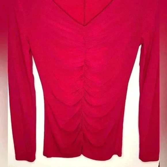 Narciso Rodriguez Womens DesigNation Ruched Front V-Neck Knit Top Pink Size XS - Picture 4 of 7